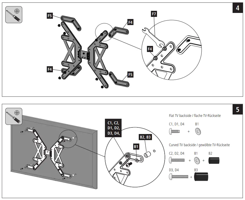 hama 00 118064 TV Wall Bracket - Required tools 3