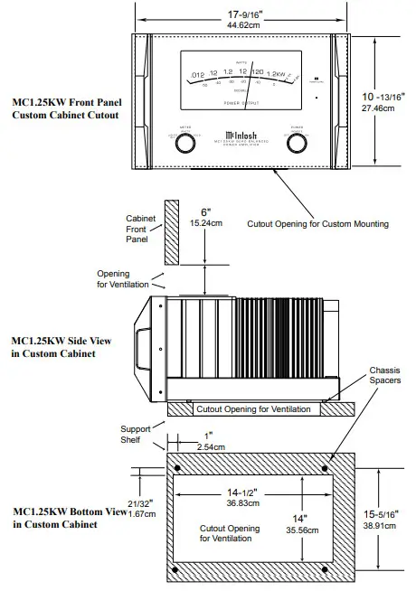 Mclntosh MC1.25KW Quad Balanced Power Amplifier -Installation