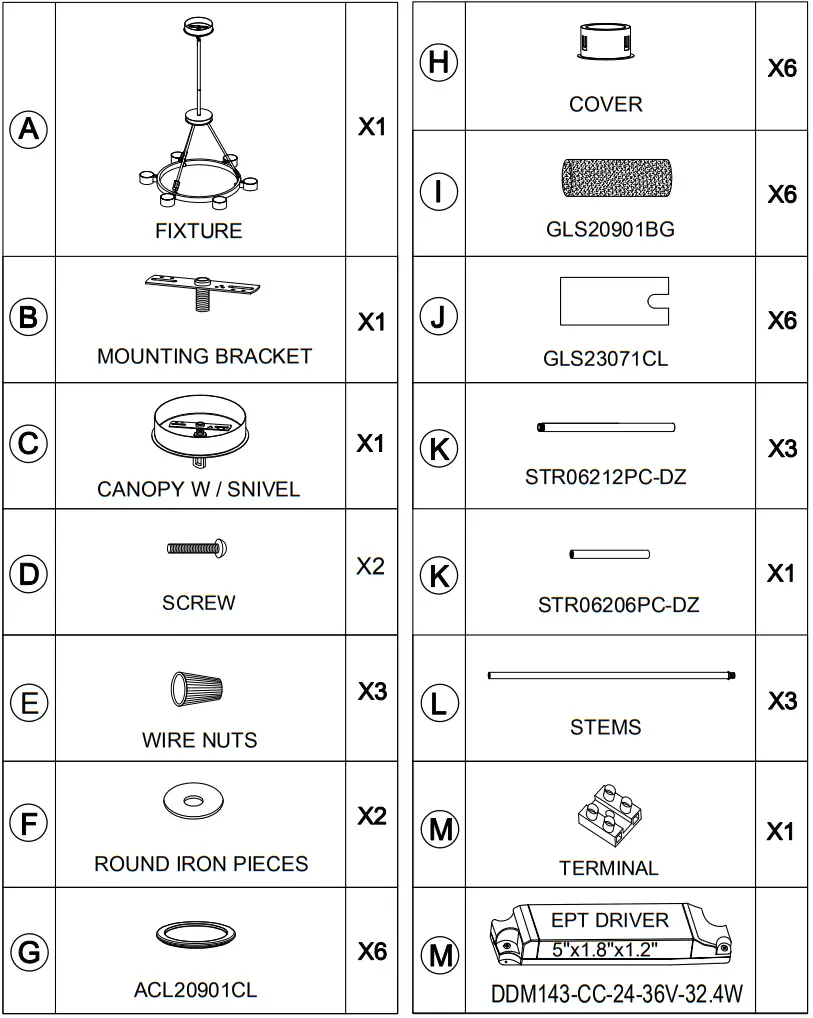MAXIM LIGHTING 20907 Sync LED 6 Lights Chandelier - fig 1