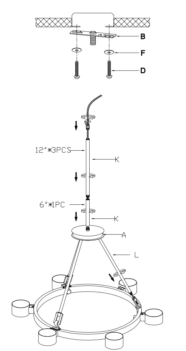 MAXIM LIGHTING 20907 Sync LED 6 Lights Chandelier - fig 2