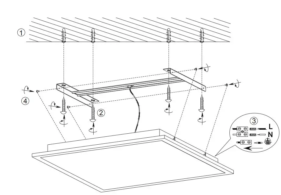 TRIO LIGHTING 6740162XX Square Ceiling Lamp Instruction Manual - How to use
