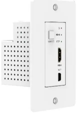 VigilLink VLWP-DHC-TR 18G 2x1 HDMI-mini-DP Wall Plate with Auto-Switching POC-FIG1