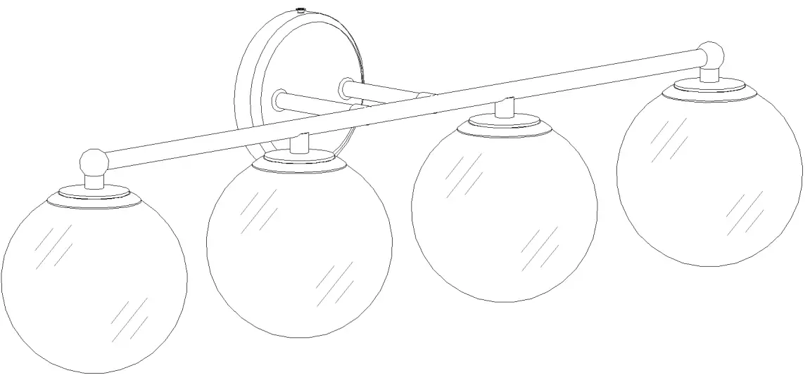 Uolfin 5106361 29.5 Inch 4-Light Matte Gold-fig1