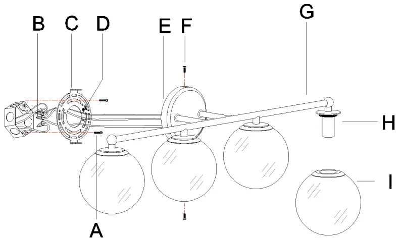 Uolfin 5106361 29.5 Inch 4-Light Matte Gold-fig3
