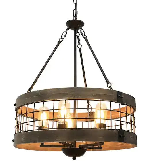 LamQee-06FTL0203ABK-19 Inch 5-Light-Brown-Farmhouse-Chandelier-Island-Pendant-Light-fig- (4)