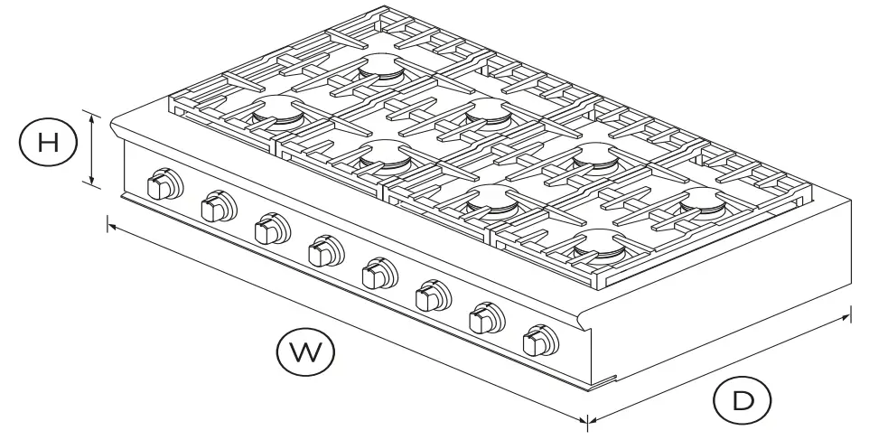 FISHER PAYKEL CPV2-488N N 48 Inch Gas Rangetop fig 1