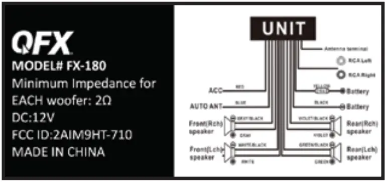 QFX FX 180 Bluetooth Car Stereo - FIGURE 2