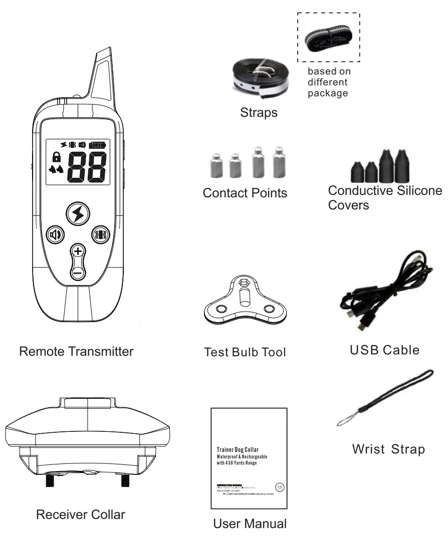 Chewy TRAINER DOG COLLAR Waterproof and Rechargeable with 430 Yards Range