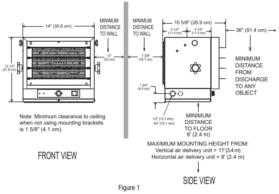 MASTERCRAFT EH-4604BY Garage Heater with Remote - Figure 1