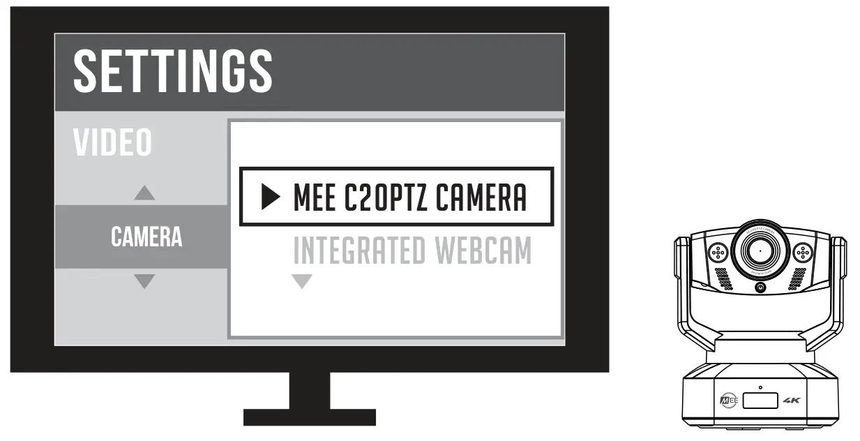 MEE audio C20PTZ Professional USB Camera with Pan-Tilt-Zoom Functionality - Video Setup