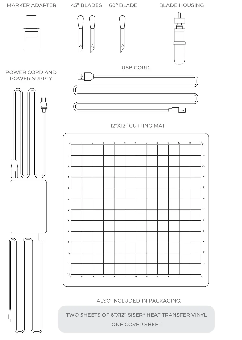 Romeo Siser 24 Inch Vinyl Cutter Base Machine - Parts list