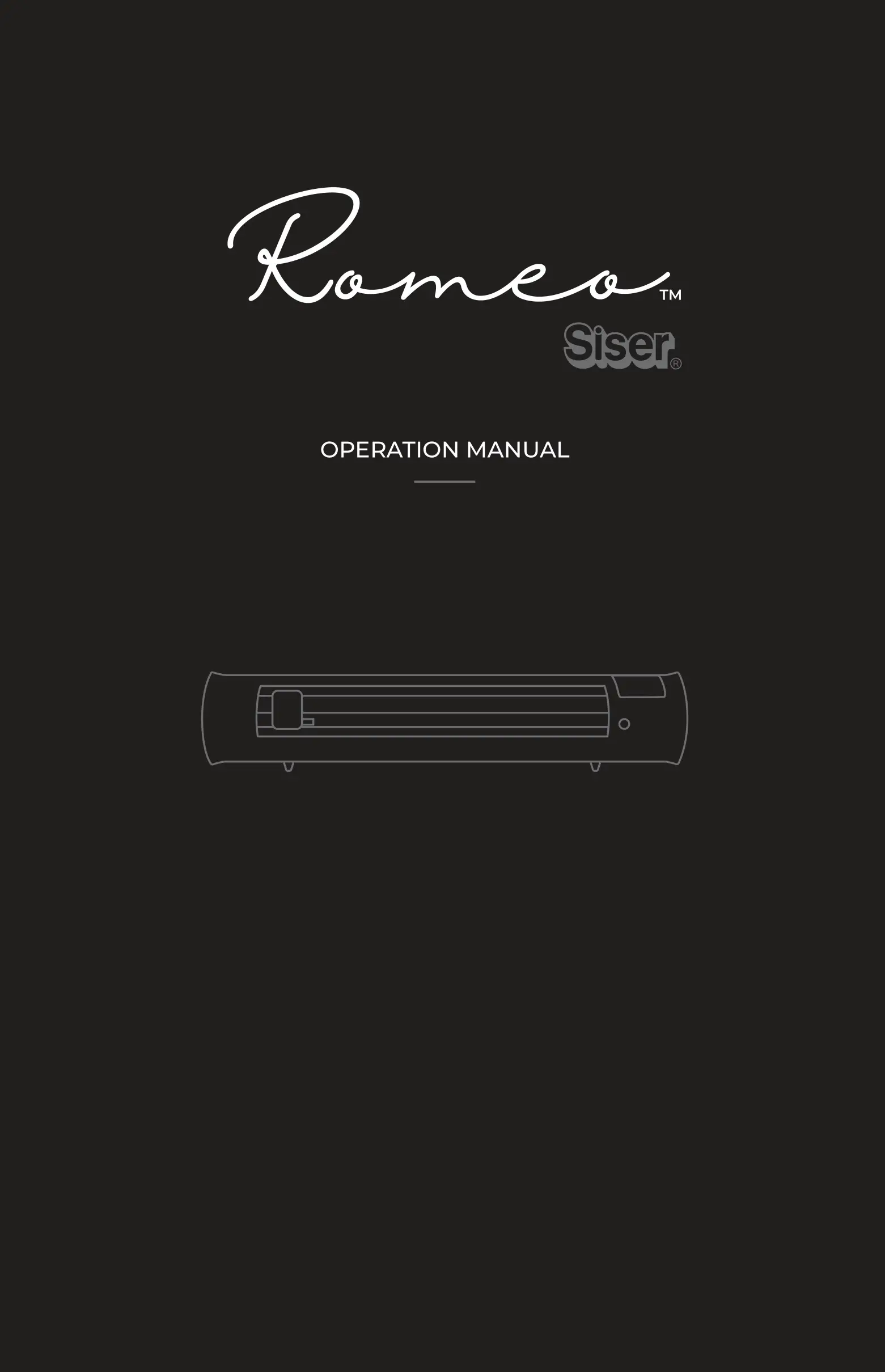 Romeo Siser 24 Inch Vinyl Cutter Base Machine User Manual