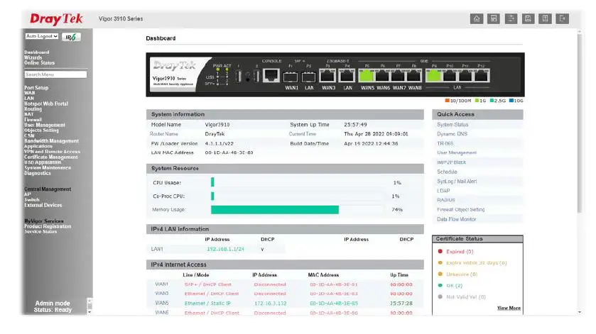 DrayTek-Vigor3910-Series-Multi-WAN-Security Router-11