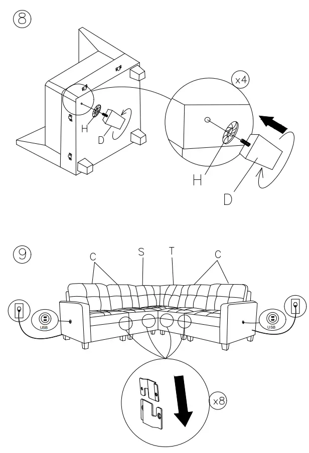 ASHLEY 5570546 Edlie Rta Armless Chair - Fig 4