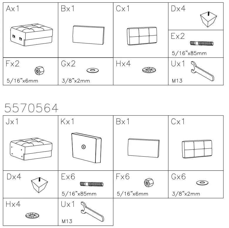 ASHLEY 5570546 Edlie Rta Armless Chair