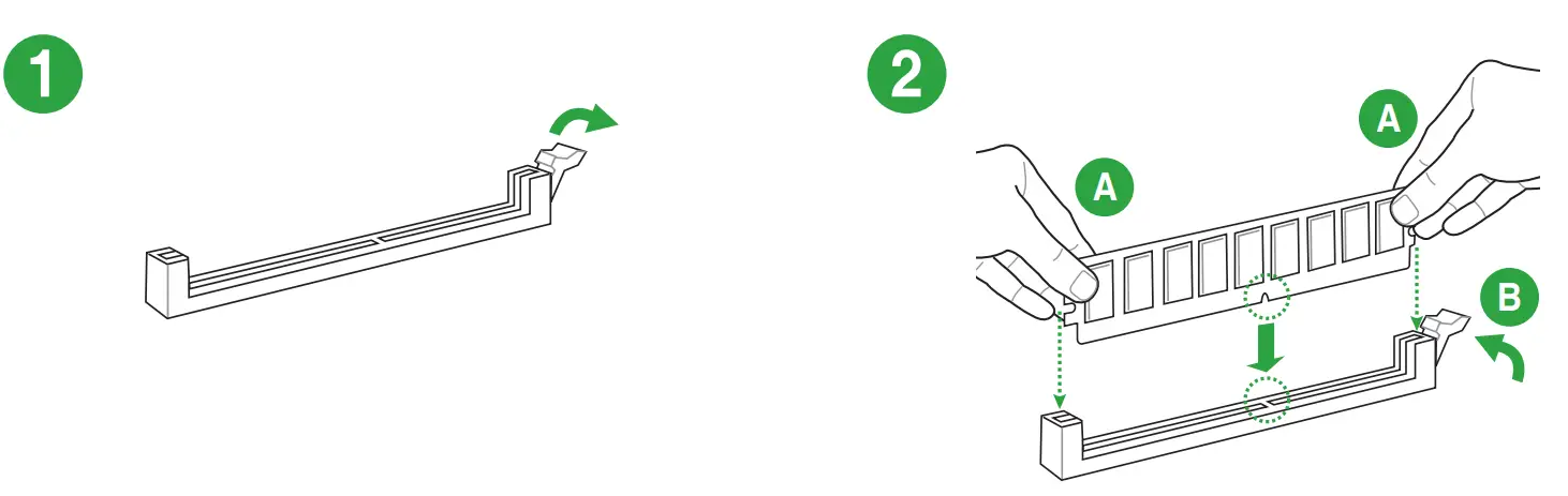 ASUS PRIME B360M-C Motherboard - Installing a DIMM