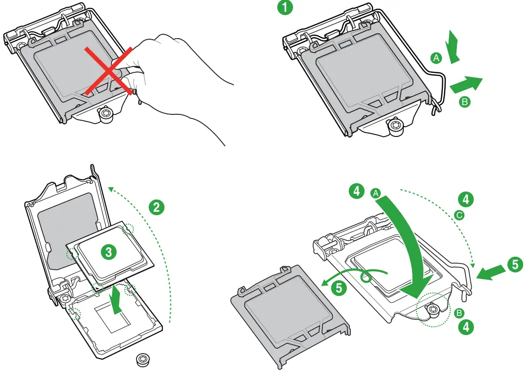 ASUS PRIME B360M-C Motherboard - Installing the CPU