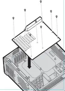 FIG 7 Installing the motherboard