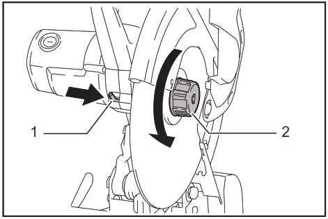 makita LW1400 14 Inch Cut-off Saw with Tool-Less - Removing or installing cut-off wheel 2