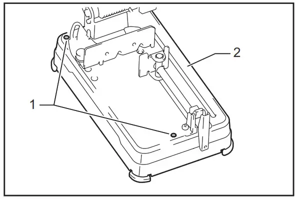 makita LW1400 14 Inch Cut-off Saw with Tool-Less - Securing the base