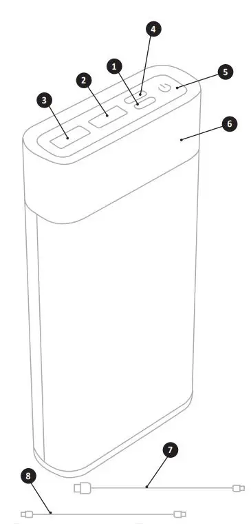 cellularline PBSTYLE20000K Power Bank Shade 20000 Portable Battery Charger User Guide - Product Overview