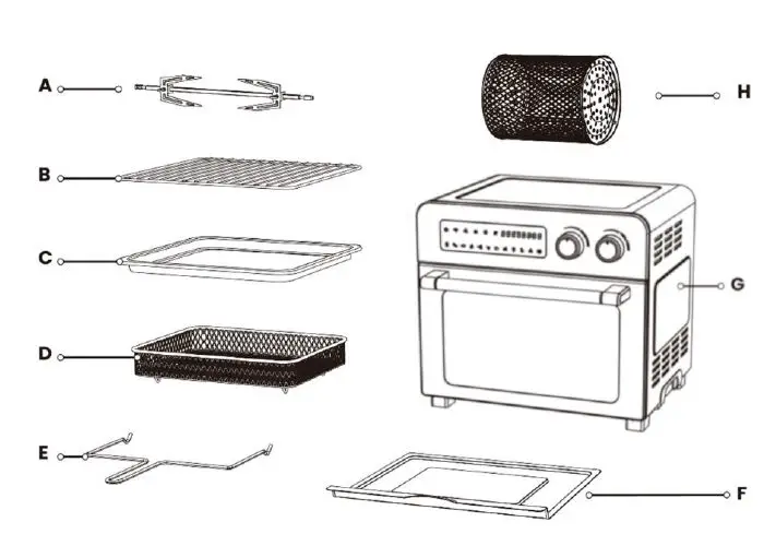 kogan KA23LSSFRYA 23L 1700W Digital Air Fryer Oven FIG 1