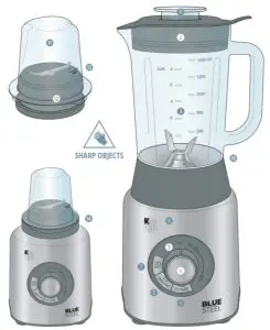 SQ professional K Mojo Blue Steel Blender - FEATURES