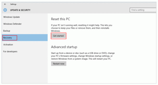 msi PRO Series Personal Computer - Reset this PC