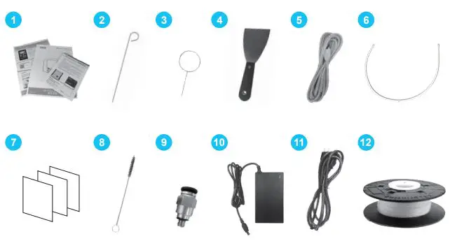 XYZPRINTING 3D Printer Da Vinci nano - Accessory Checklist