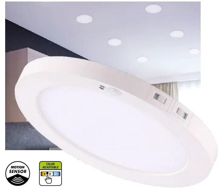 ASD MPR 9N18CC MS WH 9 Inch Flush Mount LED Ceiling Light Fixture-