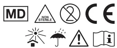 GIMA Urine Bags - CE, information, warning icon