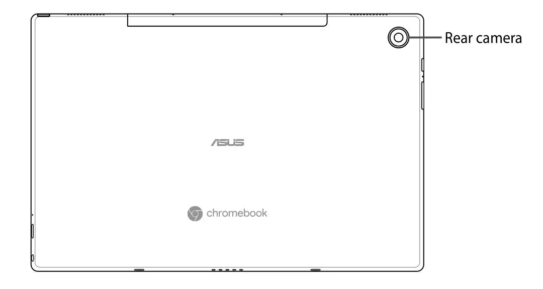 ASUS E17741 CM3000DVA Chromebook - Rear View