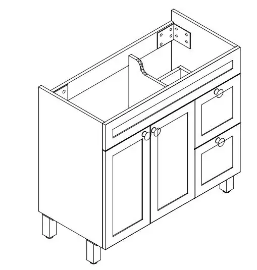 Menards HESEBC046 Briarwood Highpoint 42 W x 18 D Fog Bathroom Vanity Cabinet - DIMENSIONS