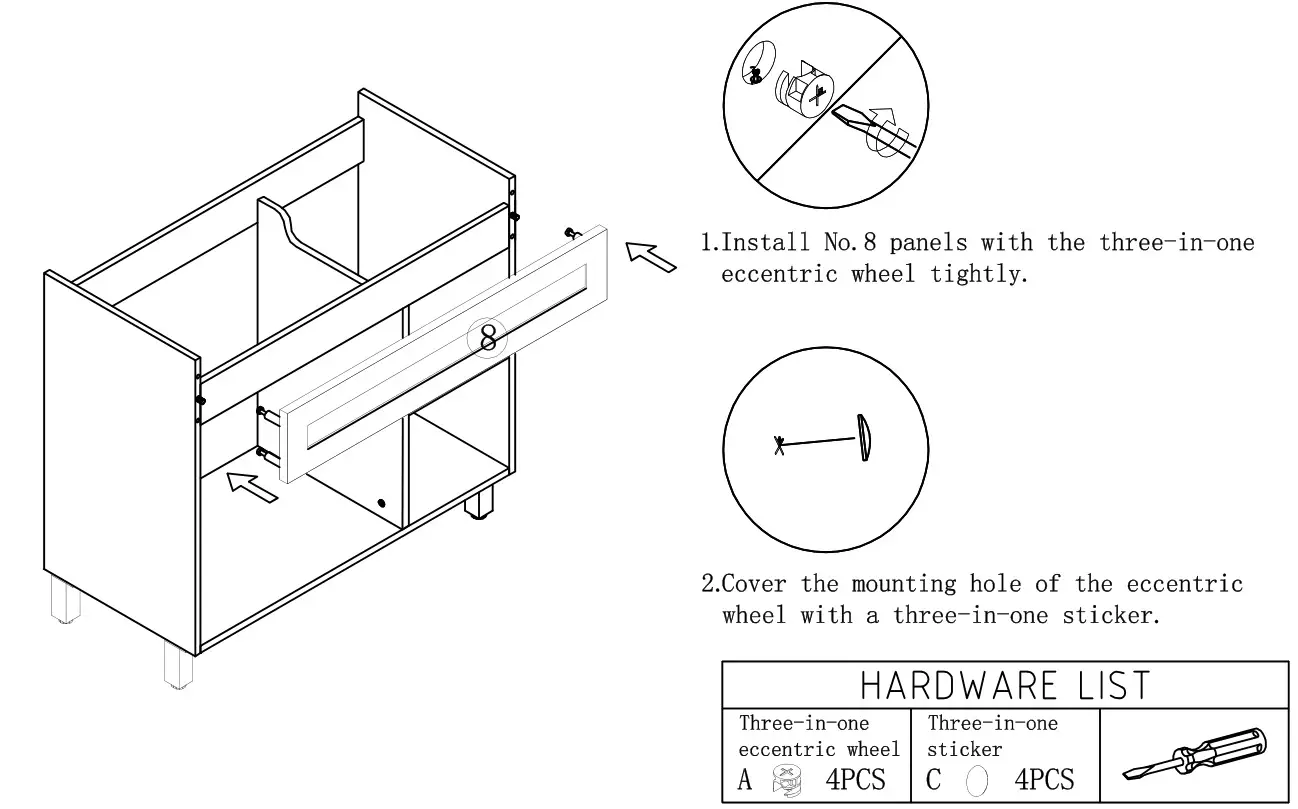 Menards HESEBC046 Briarwood Highpoint 42 W x 18 D Fog Bathroom Vanity Cabinet - STEP 11