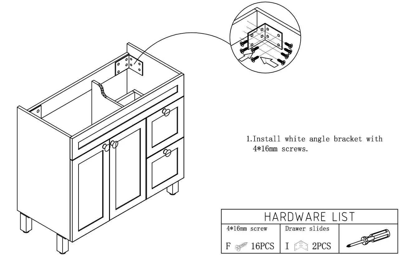 Menards HESEBC046 Briarwood Highpoint 42 W x 18 D Fog Bathroom Vanity Cabinet - STEP 15