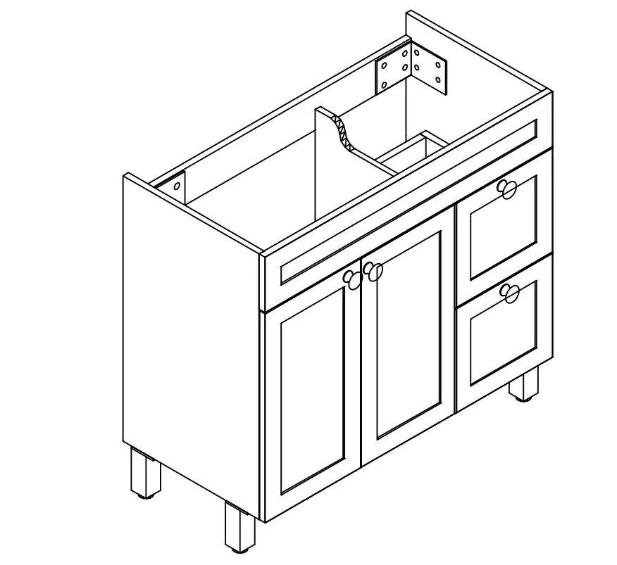 Menards HESEBC046 Briarwood Highpoint 42 W x 18 D Fog Bathroom Vanity Cabinet - STEP 16