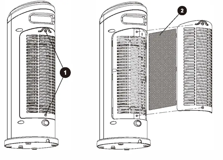 COSTWAY EP23759 1500W LED Portable Oscillating PTC Ceramic Space Heater - fig