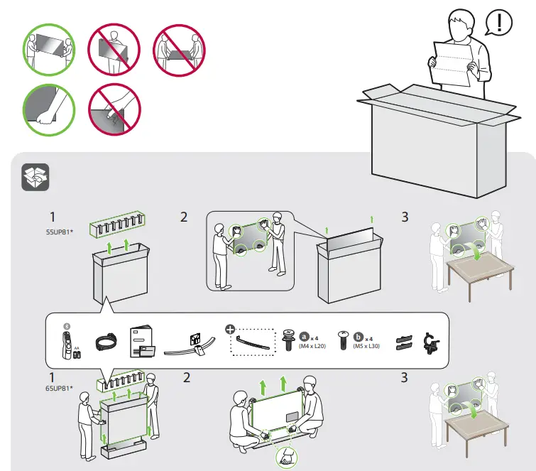 LG UP81 UHD 4K TV 65 Inch Cinema Screen Design - parts