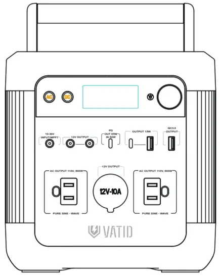 VATID GB PB001 600W Portable Power Station