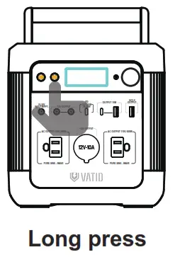 VATID GB PB001 600W Portable Power Station - DC button