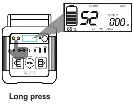 VATID GB PB001 600W Portable Power Station - button