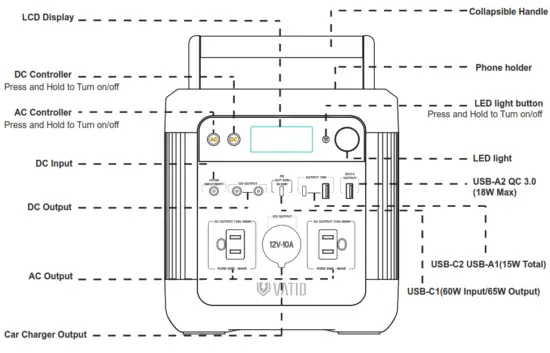 VATID GB PB001 600W Portable Power Station - fig