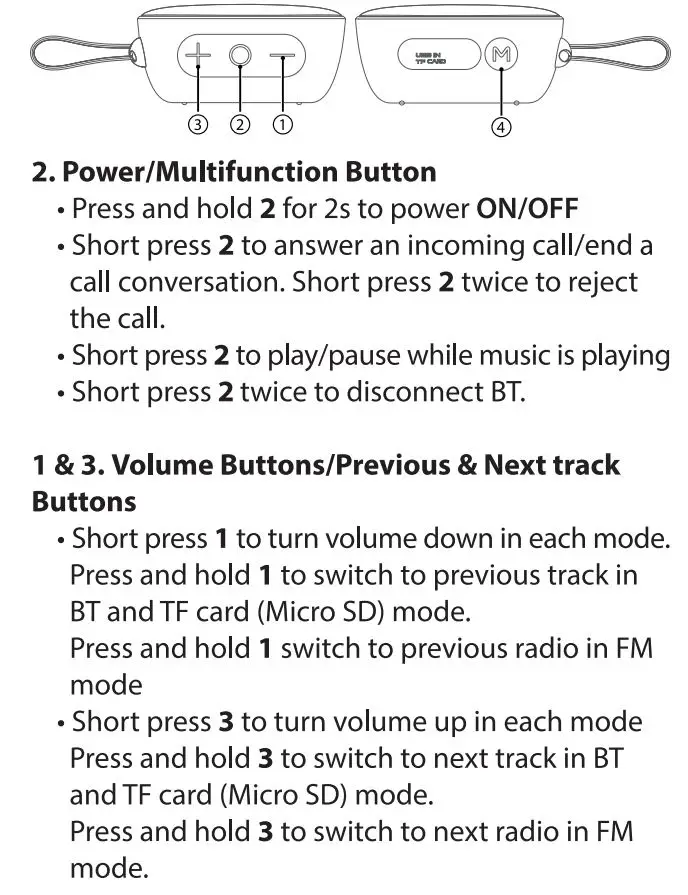 PYLE PCLSB1BK Portable Wireless BT Streaming Mini Speaker User Guide - Basic Operation