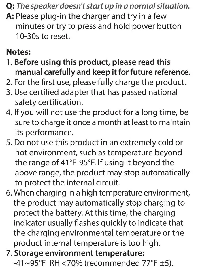 PYLE PCLSB1BK Portable Wireless BT Streaming Mini Speaker User Guide - FAQ