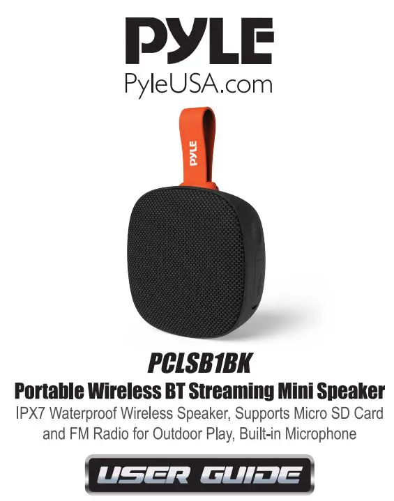 PYLE PCLSB1BK Portable Wireless BT Streaming Mini Speaker User Guide