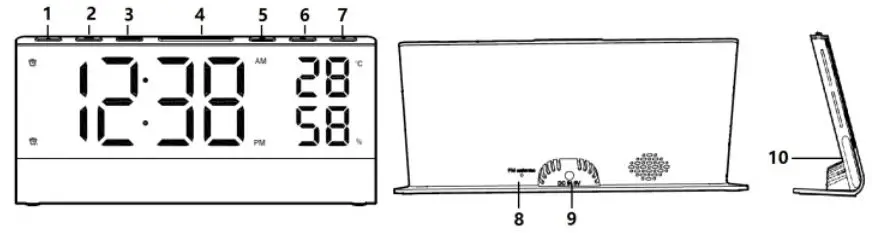 BLAUPUNKT Alarm Clock Radios Owner’s Manual - Control locations
