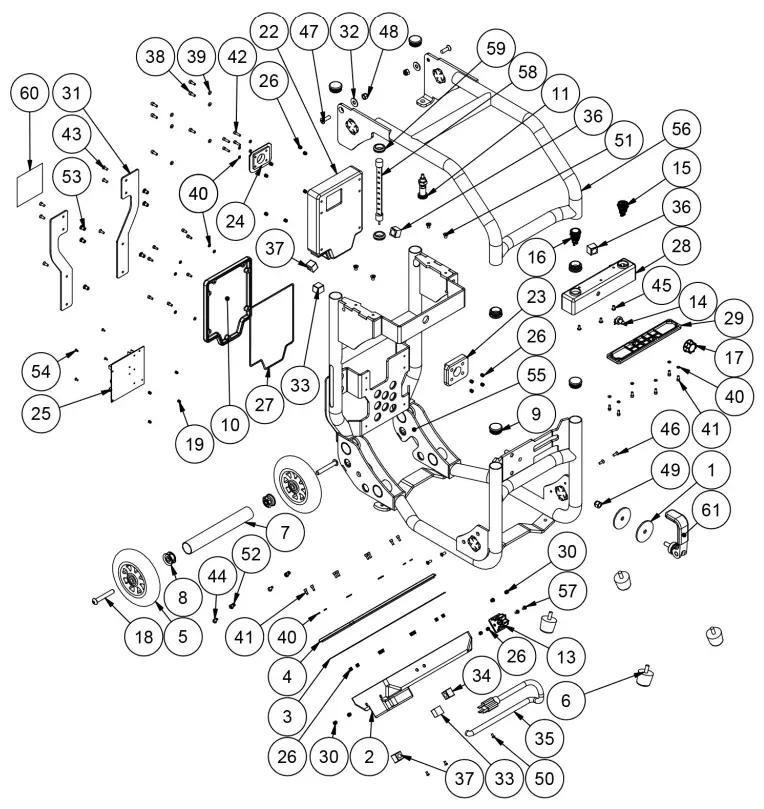 supervac V16 BW WH VENTILATOR Variable Speed Battery Fan - Fan Exploded View 1