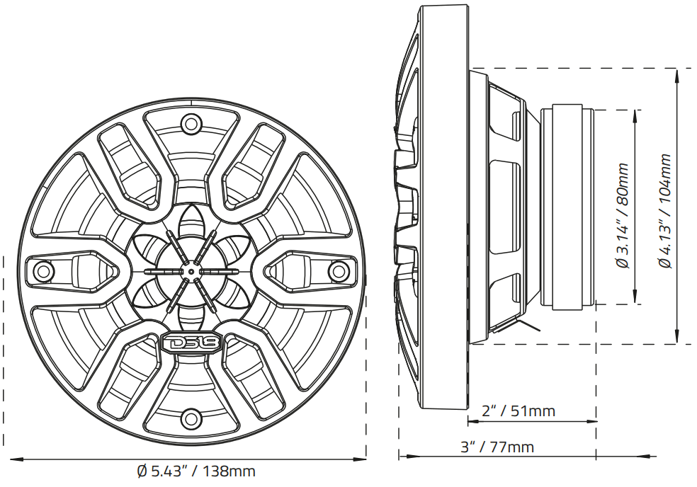 DS18 MP4 4 Inch Marine and Powersports Coaxial Speaker - FIG 4