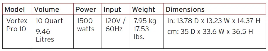 PRODUCT SPECIFICATIONS