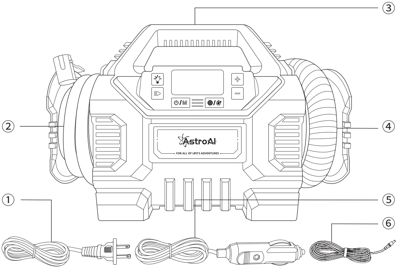 AstroAI JY23P160 2301812 Electric Pump Portable Multifunctional Air Compressor - fig3